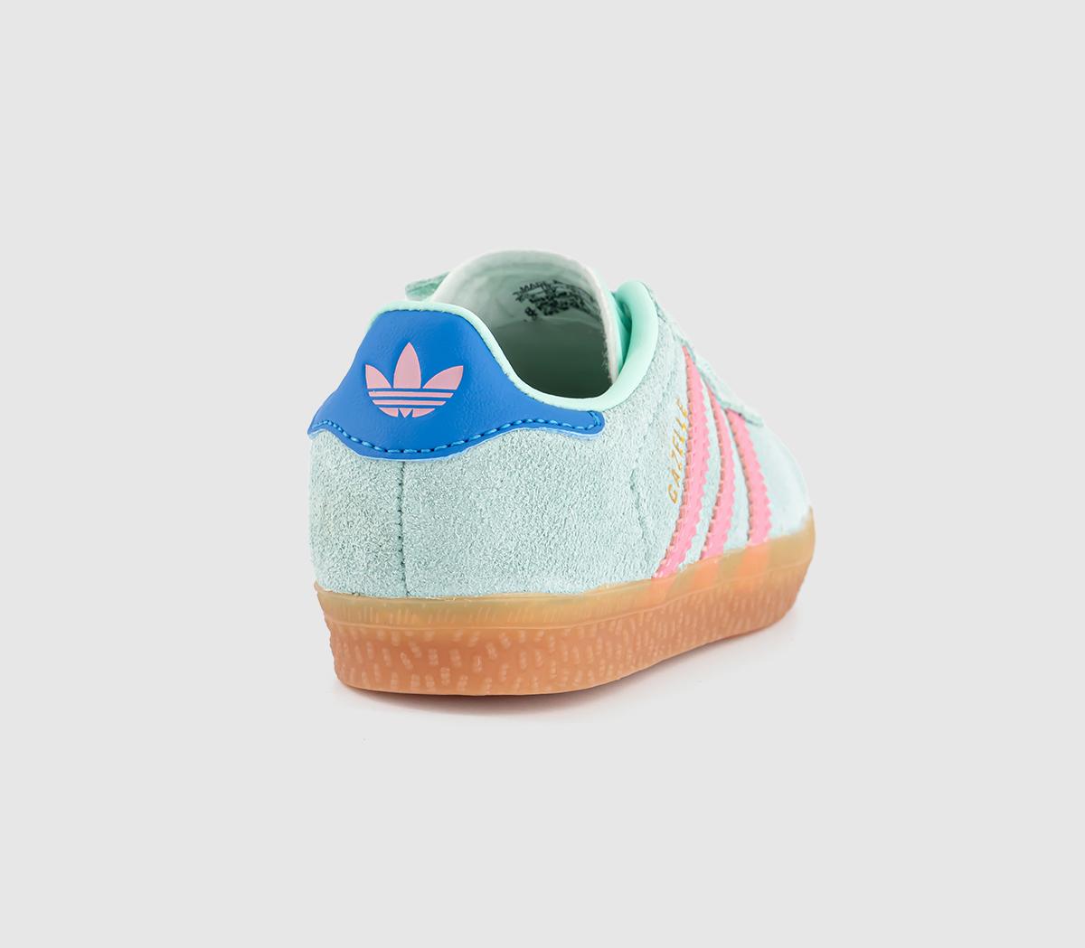 adidas Gazelle 2 Infant Trainers adidas Gazelle 2 Infant Trainers Clear Mint Bliss Pink Bright Blue
