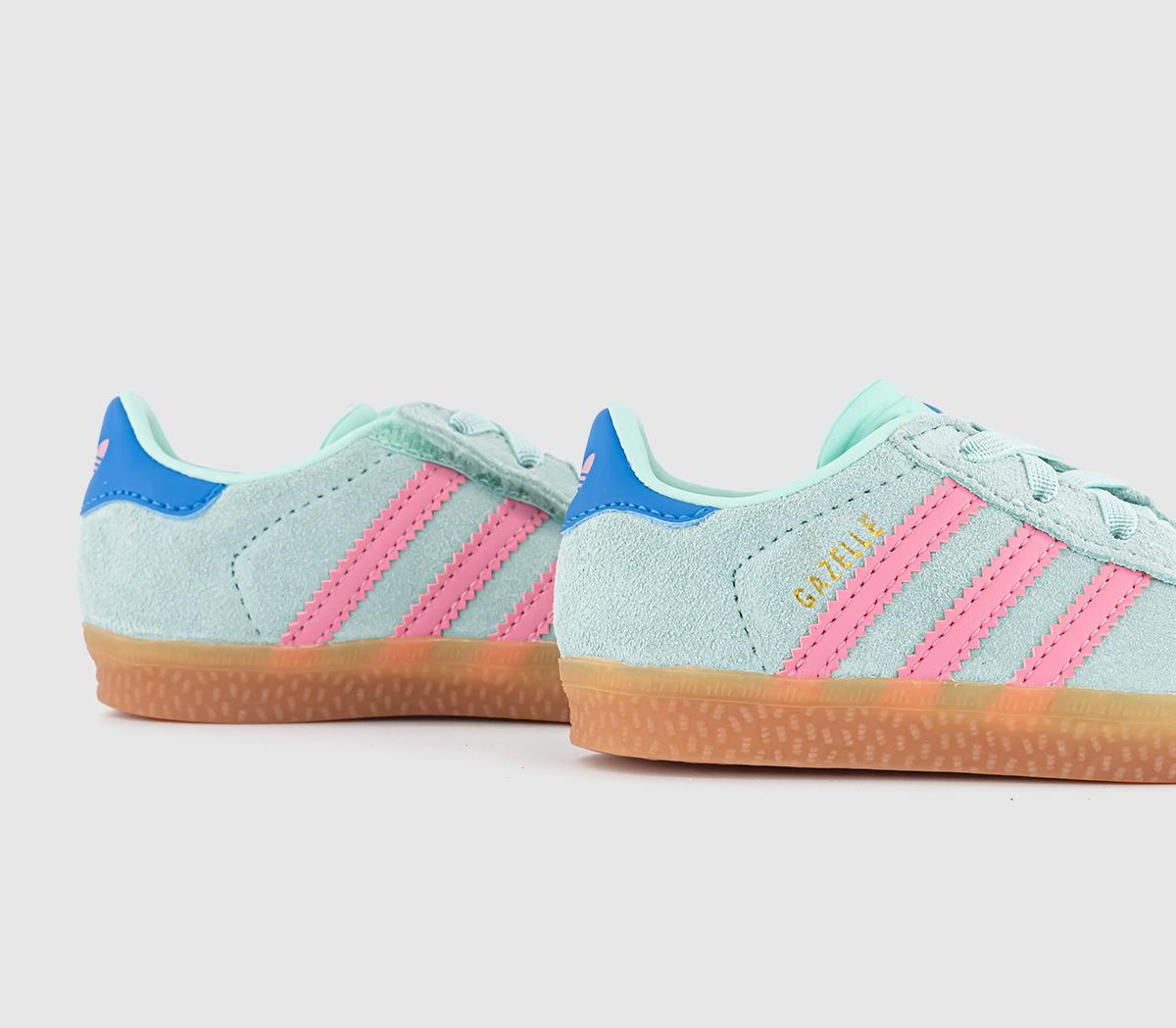 adidas Gazelle 2 Infant Trainers adidas Gazelle 2 Infant Trainers Clear Mint Bliss Pink Bright Blue