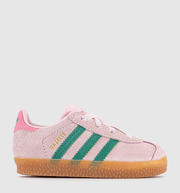 adidas Gazelle 2 Infant Trainers Clear Pink Court Green Bliss Pink