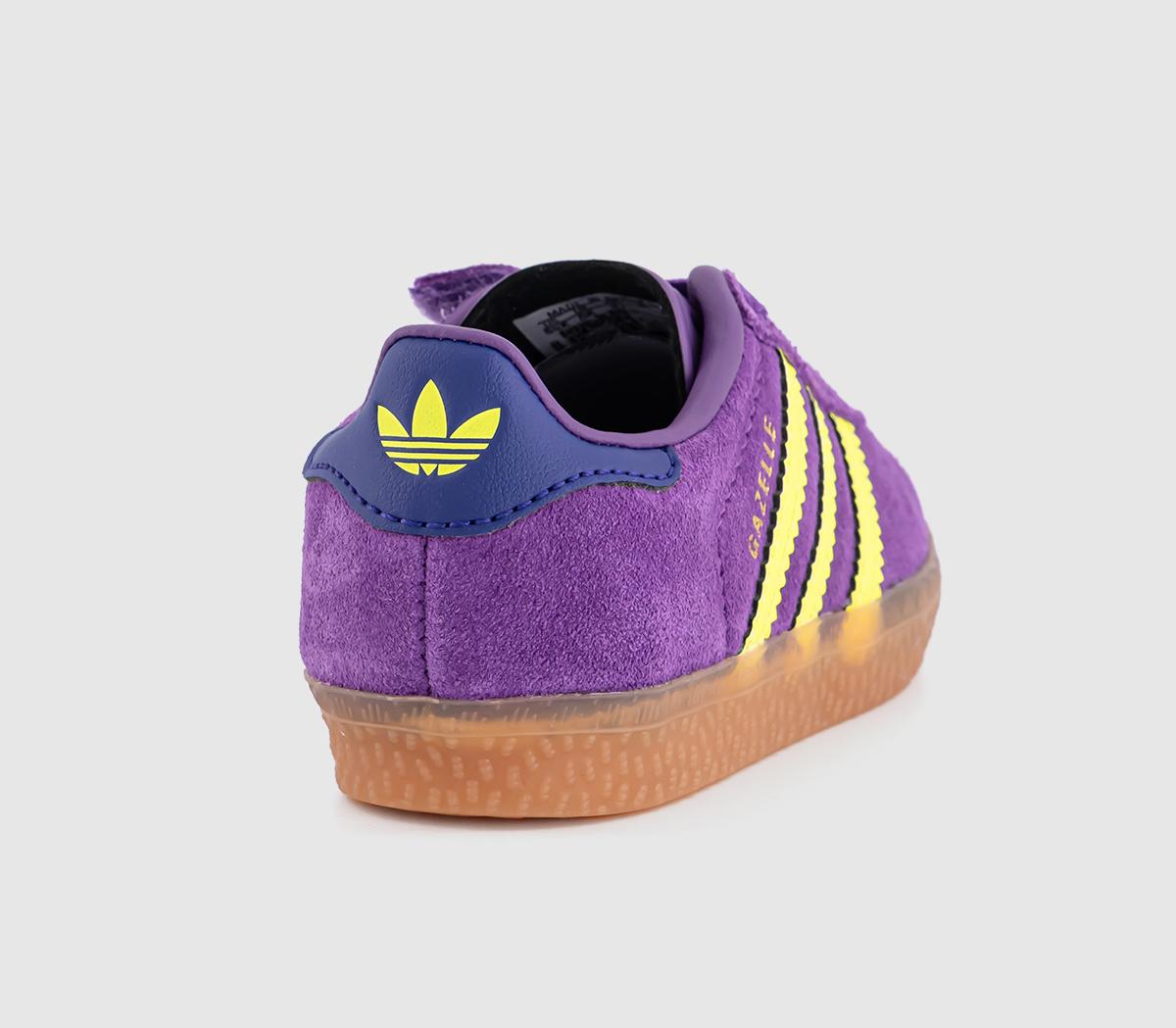 adidas Gazelle 2 Infant Trainers adidas Gazelle 2 Infant Trainers Active Purple Solar Yellow Collegiate Purple