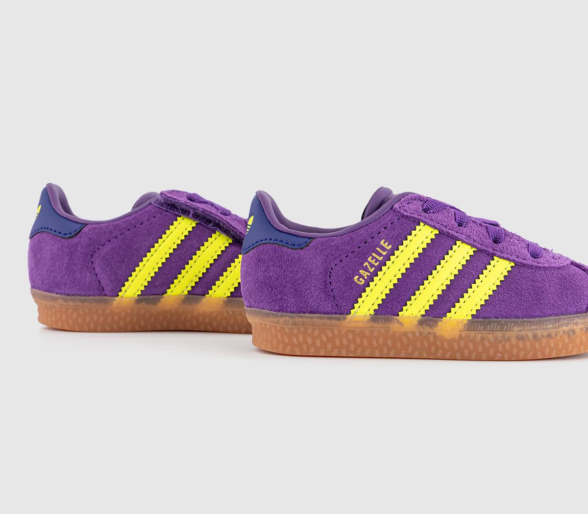 adidas Gazelle 2 Infant Trainers adidas Gazelle 2 Infant Trainers Active Purple Solar Yellow Collegiate Purple