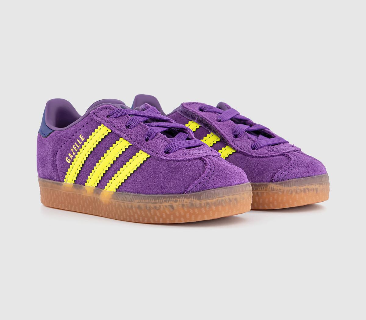 adidas Gazelle 2 Infant Trainers adidas Gazelle 2 Infant Trainers Active Purple Solar Yellow Collegiate Purple