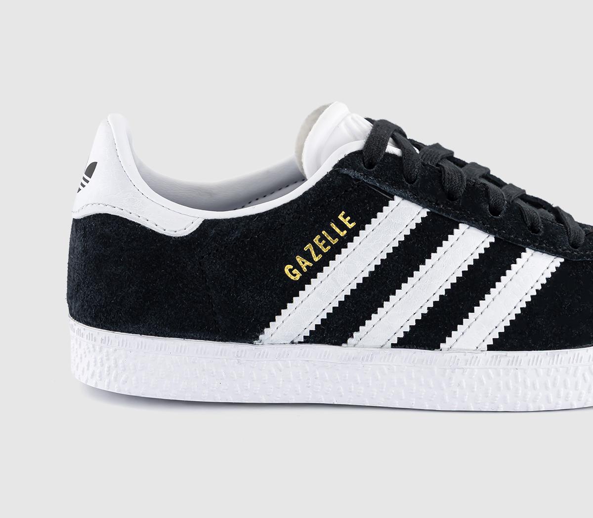 adidas Gazelle Kids Trainers Black White Unisex
