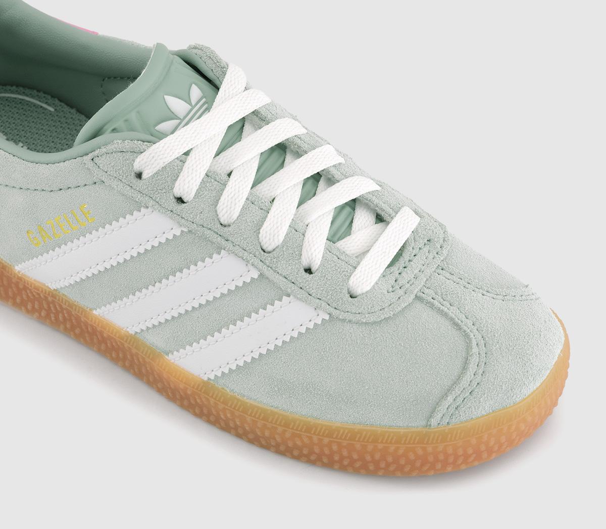 adidasGazelle 2 Kids Trainers adidasGazelle 2 Kids TrainersHazy Green White Bliss Pink