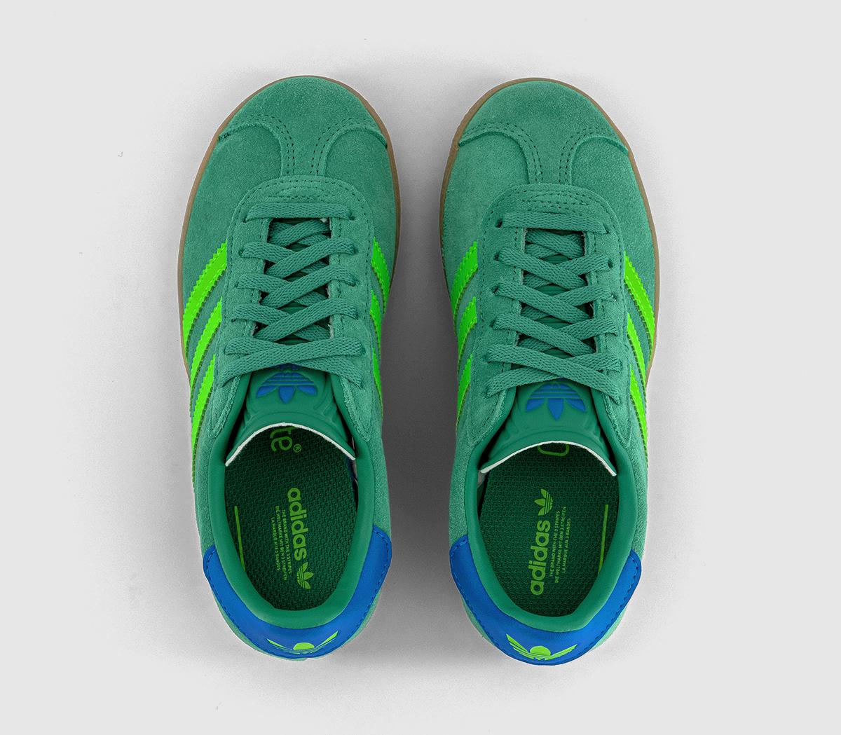 adidasGazelle 2 Kids Trainers adidasGazelle 2 Kids TrainersSemi Court Green Solar Green Bluebird