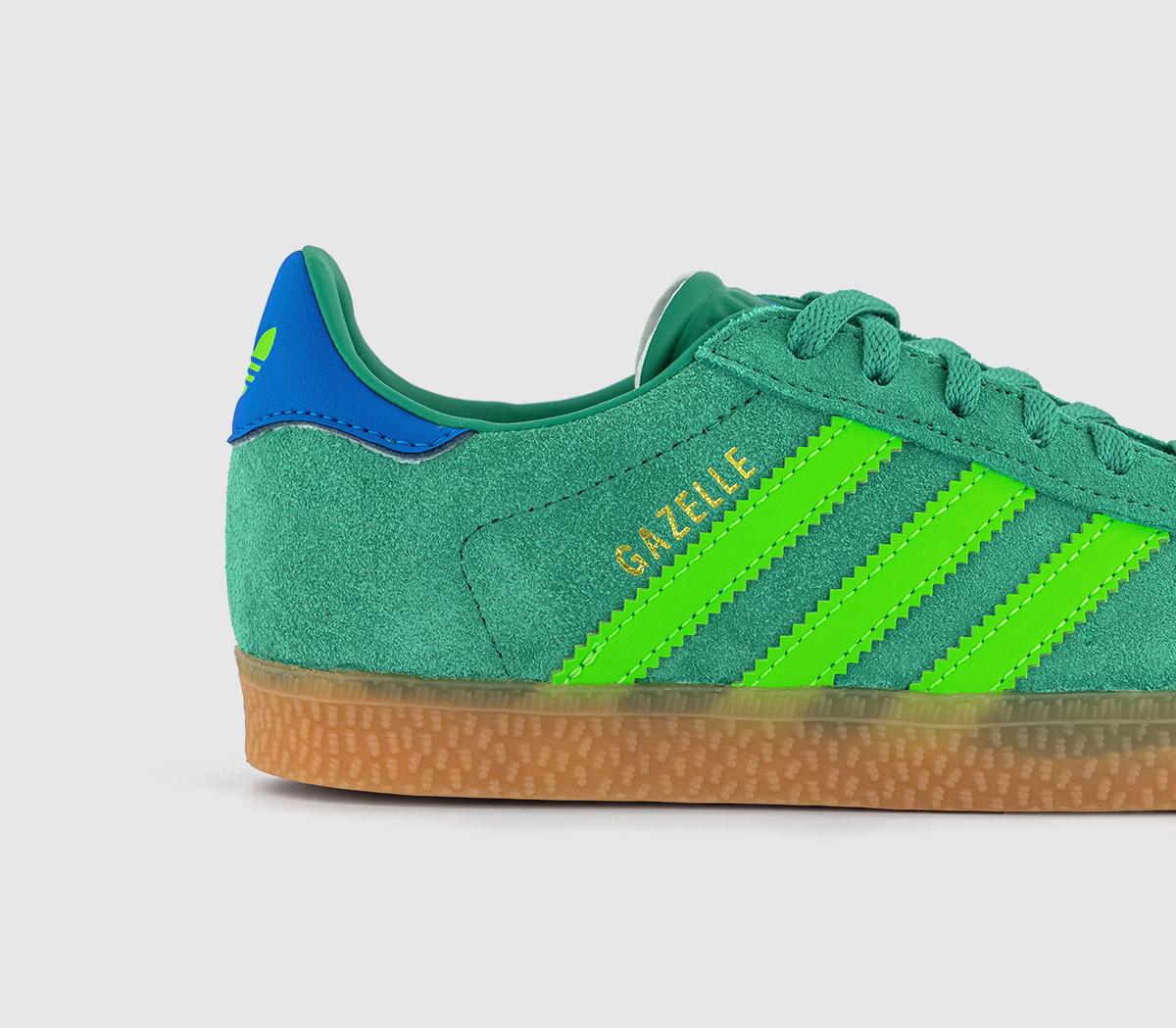 adidasGazelle 2 Kids Trainers adidasGazelle 2 Kids TrainersSemi Court Green Solar Green Bluebird