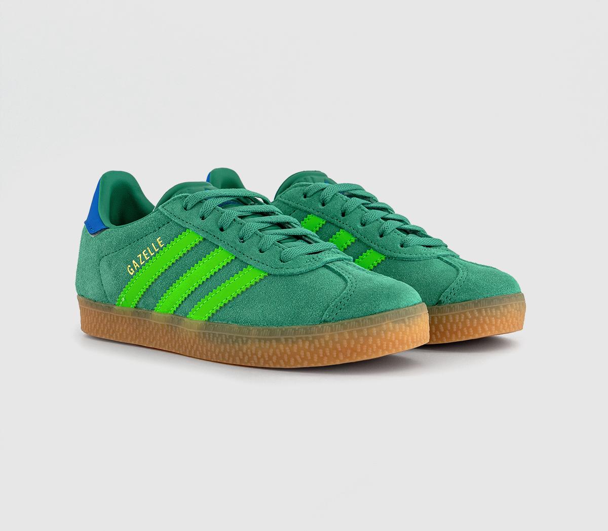 adidasGazelle 2 Kids Trainers adidasGazelle 2 Kids TrainersSemi Court Green Solar Green Bluebird