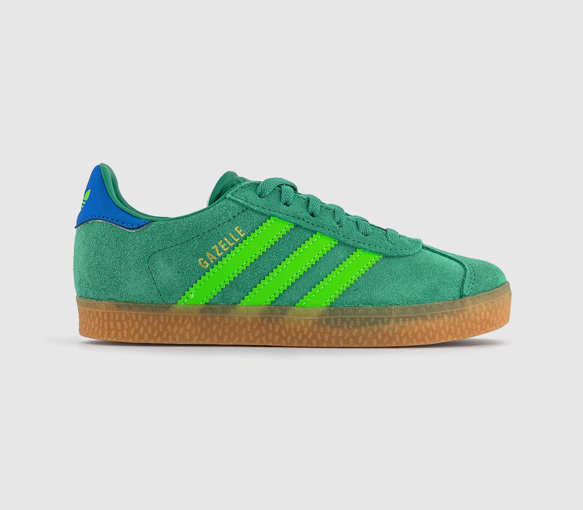 adidasGazelle 2 Kids Trainers adidasGazelle 2 Kids TrainersSemi Court Green Solar Green Bluebird