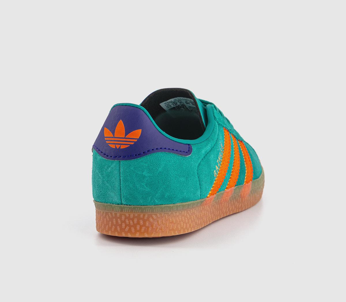 adidasGazelle 2 Kids Trainers adidasGazelle 2 Kids TrainersPure Teal Impact Orange Collegiate Purple