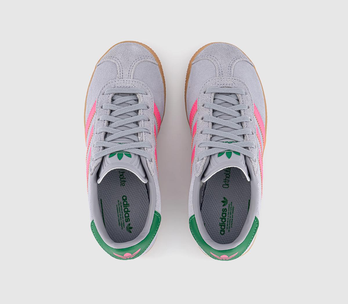 adidasGazelle 2 Kids TrainersHalo Silver Pink Green