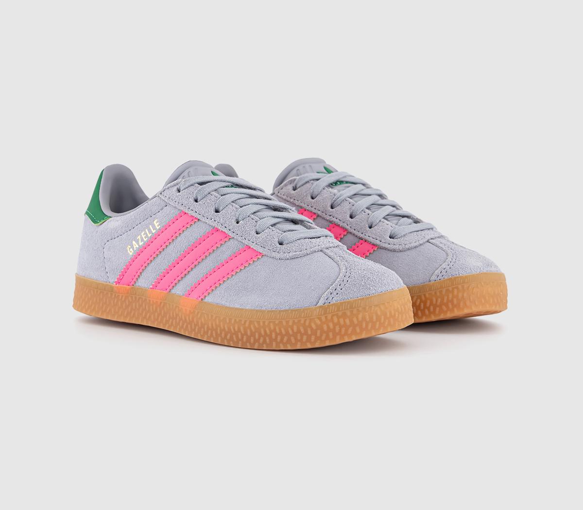 adidasGazelle 2 Kids TrainersHalo Silver Pink Green