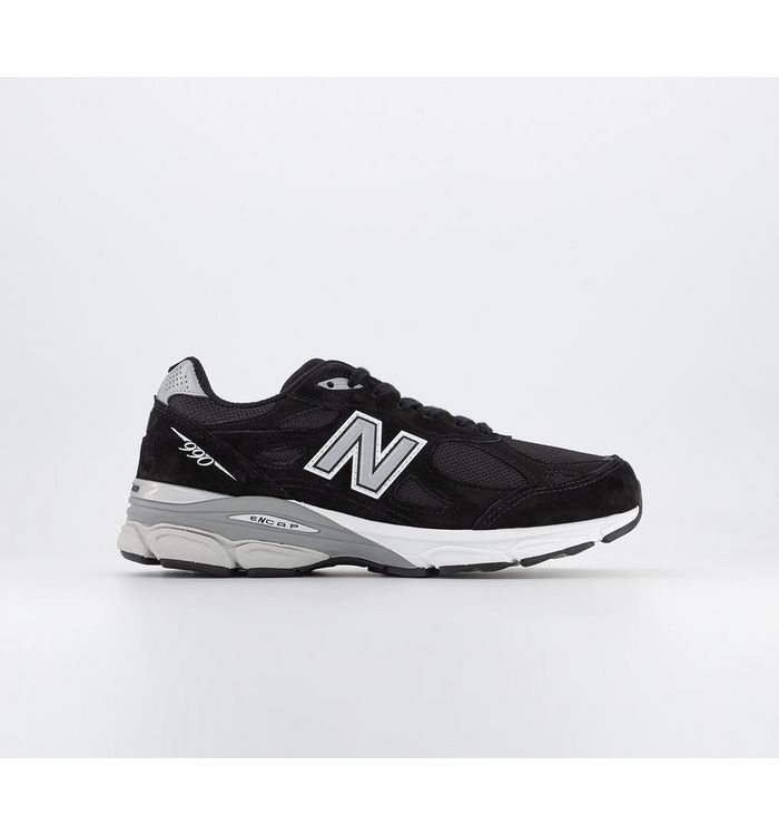 New Balance M990 Mens Black And Grey Trainers, Size: 7