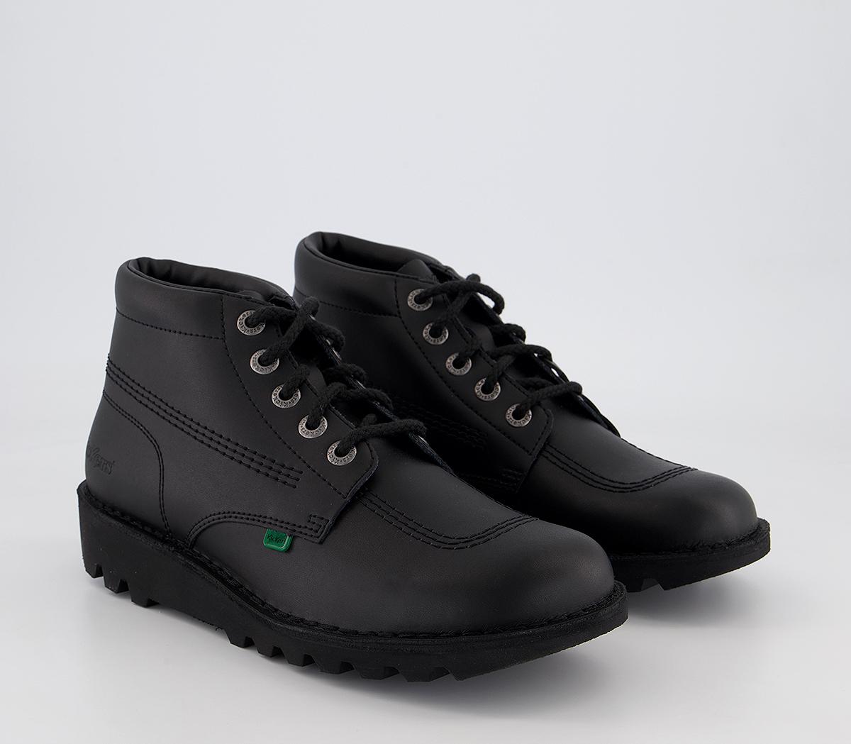 Kickers Mens Kick Hi (m) Black Leather Boots, 7