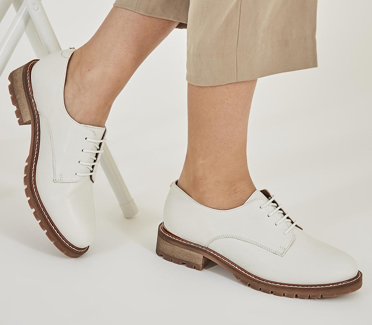 OFFICEKennedy FlatsWhite Leather With Heel Clip