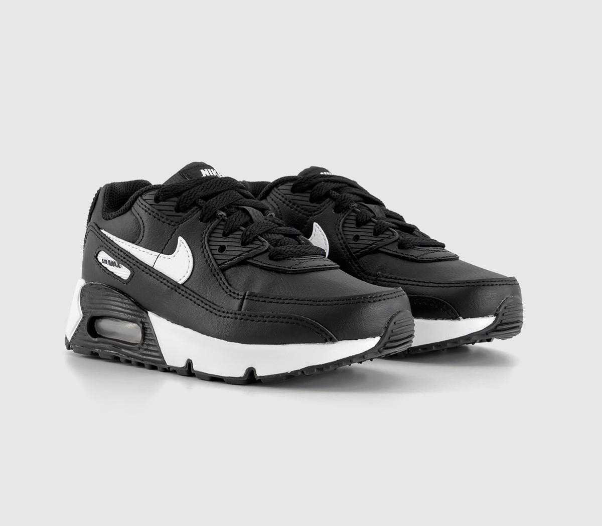 Nike Kids Air Max 90 Ps Trainers Black White, 12 Youth