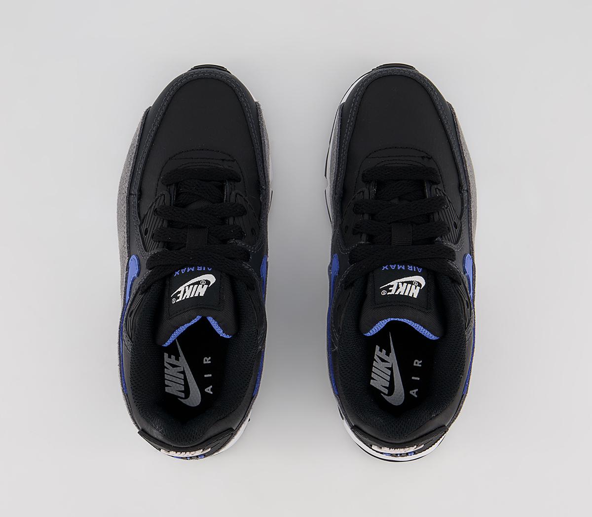 Nike Air Max 90 Ps Trainers Nike Air Max 90 Ps Trainers Black Medium Blue Smoke Grey