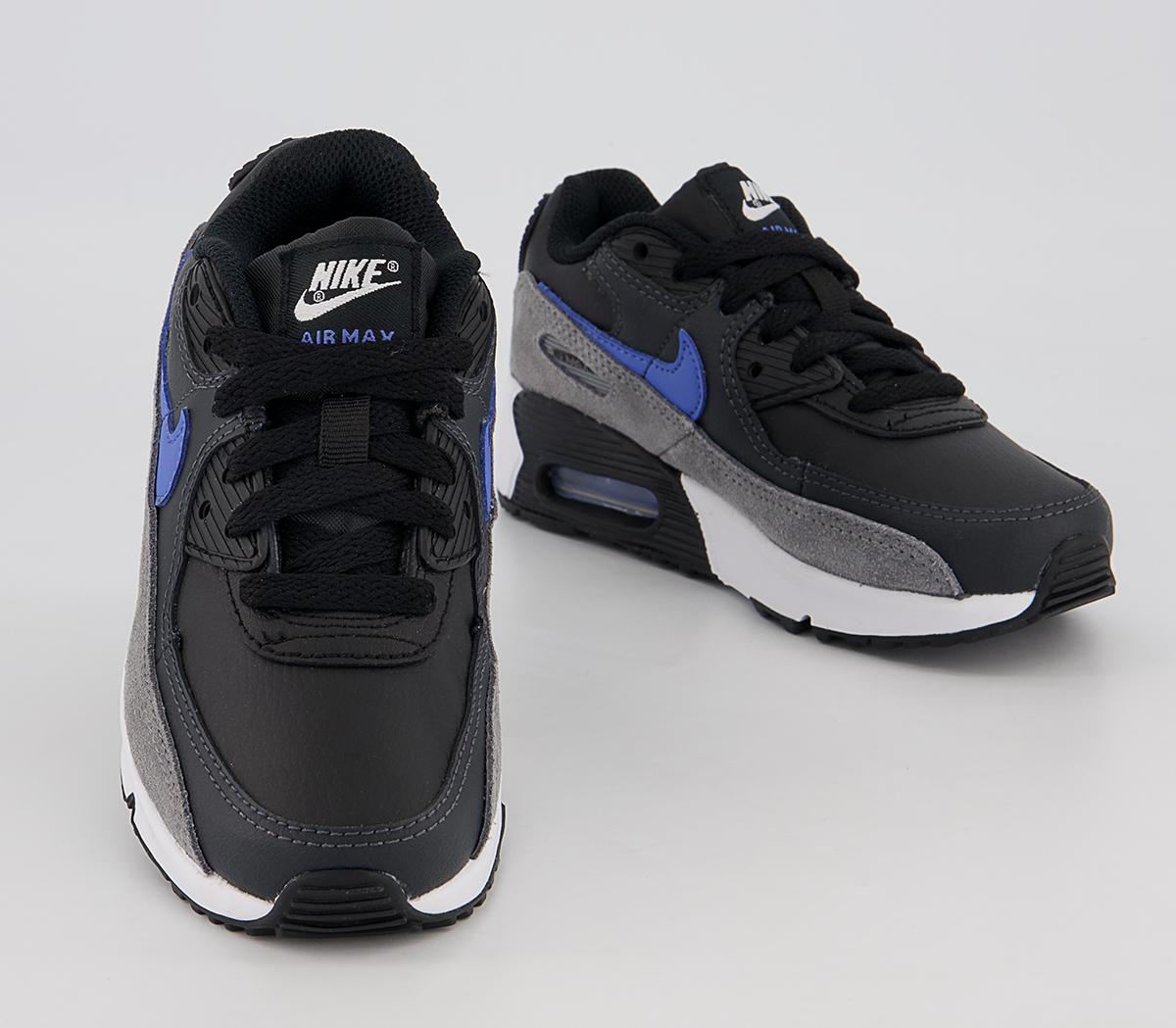 Nike Air Max 90 Ps Trainers Nike Air Max 90 Ps Trainers Black Medium Blue Smoke Grey