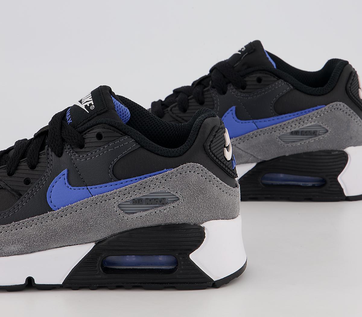 Nike Air Max 90 Ps Trainers Nike Air Max 90 Ps Trainers Black Medium Blue Smoke Grey