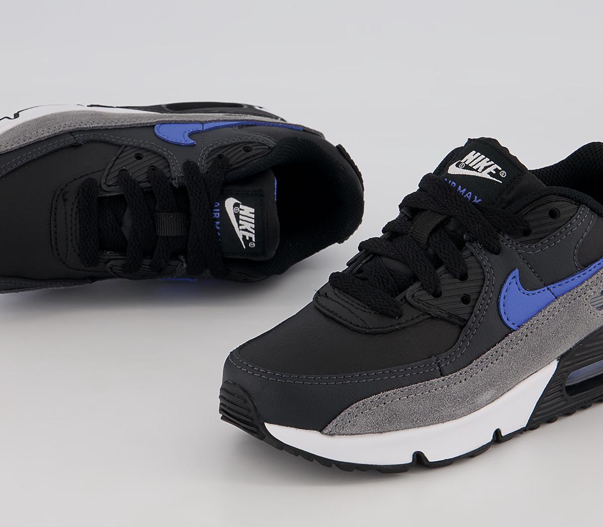 Nike Air Max 90 Ps Trainers Nike Air Max 90 Ps Trainers Black Medium Blue Smoke Grey