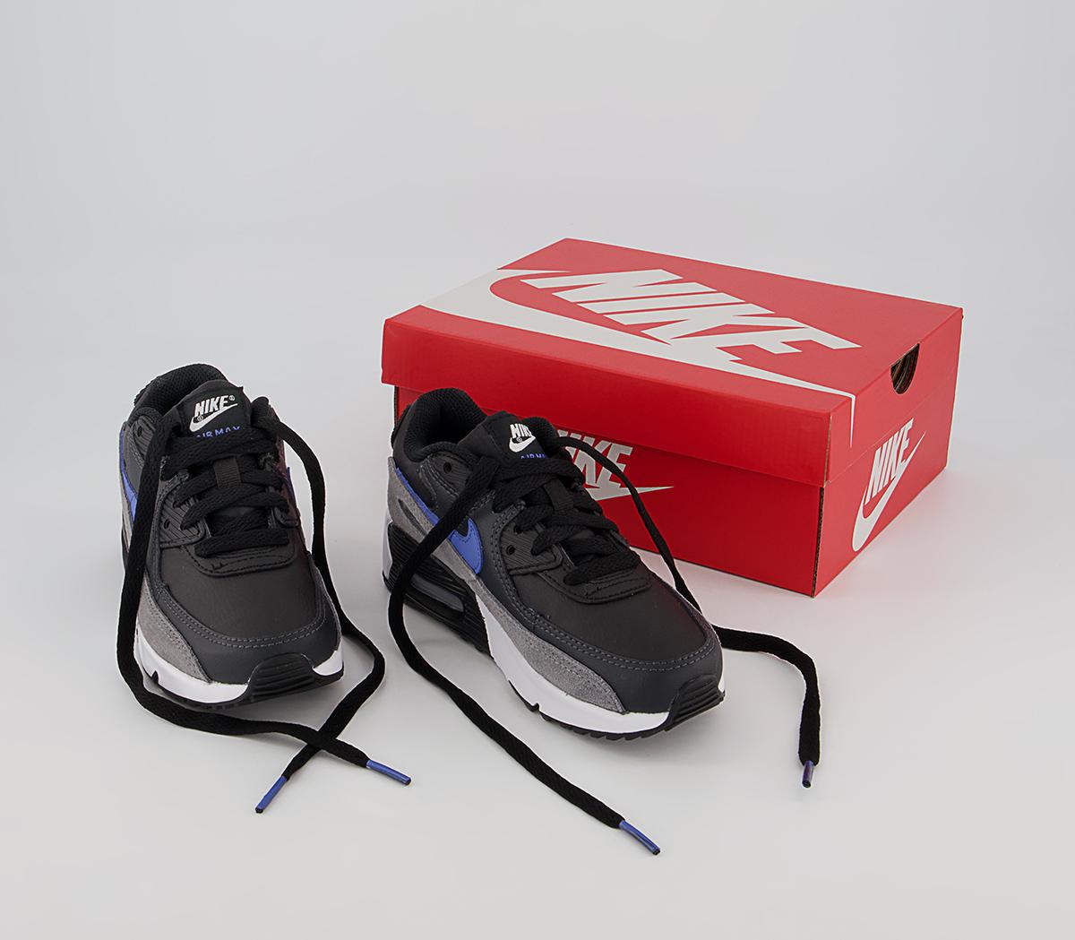 Nike Air Max 90 Ps Trainers Nike Air Max 90 Ps Trainers Black Medium Blue Smoke Grey