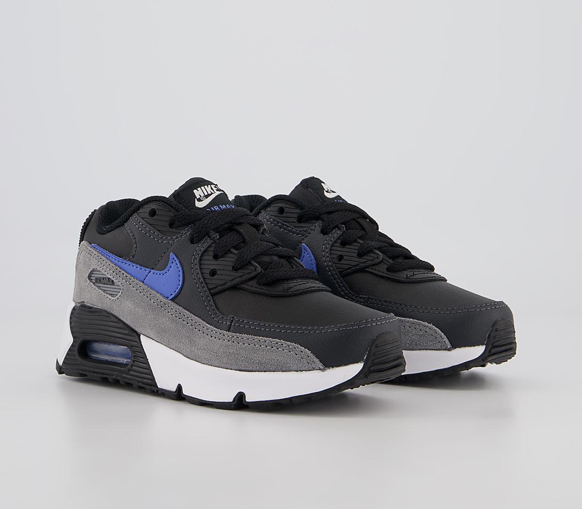 Nike Air Max 90 Ps Trainers Nike Air Max 90 Ps Trainers Black Medium Blue Smoke Grey