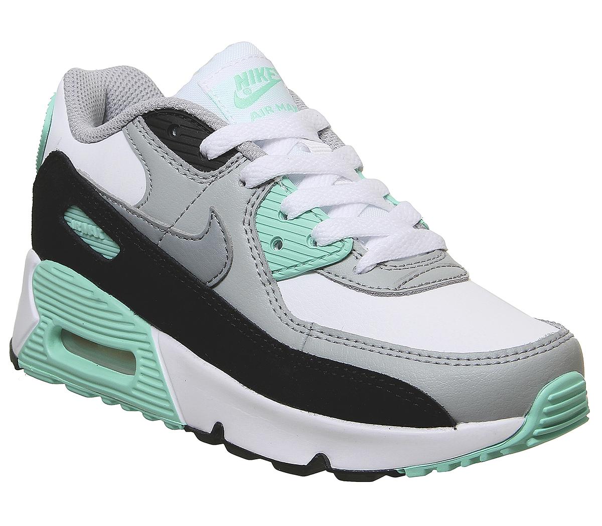 NikeAir Max 90 Ps TrainersWhite Particle Grey Smoke Grey Turquoise