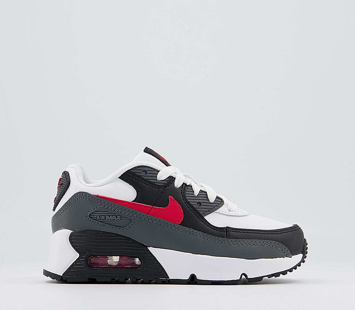 Nike Air Max 90 Ps Trainers White Red Grey Black