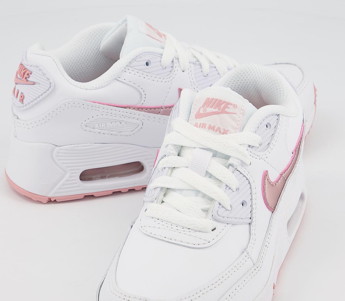 Nike Air Max 90 Ps Trainers White Pink Glaze - Unisex