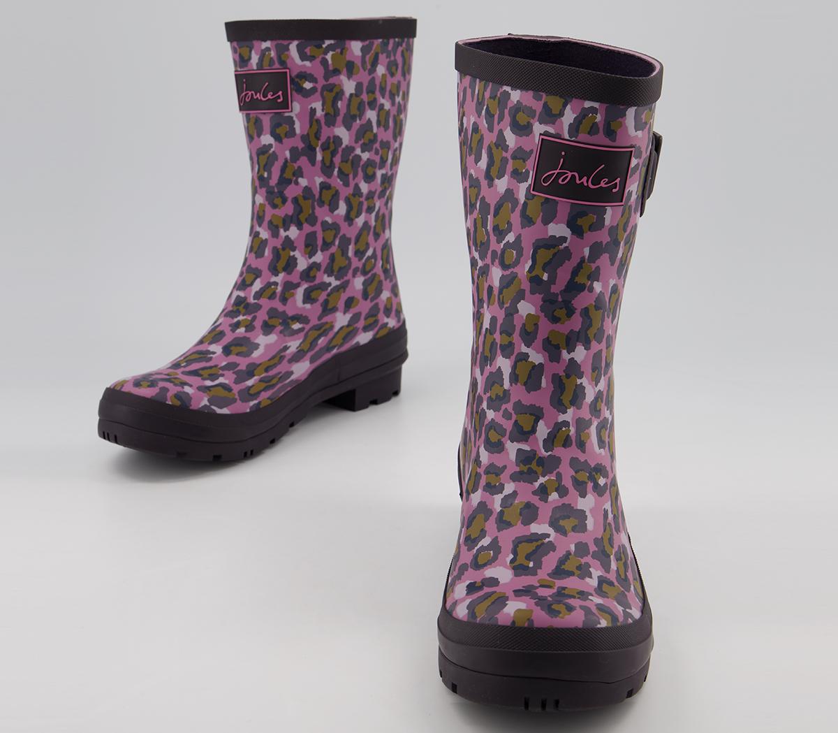Joules Molly Welly Pink Leopard Women's Ankle Boots