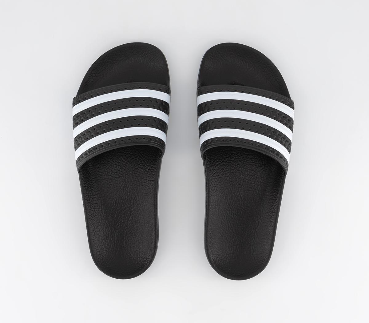 adidas Adilette Sliders Black White - OFFICE Girl