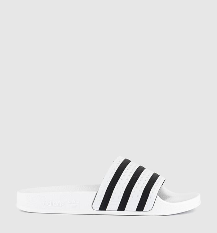 adidas Adilette Sliders White Black