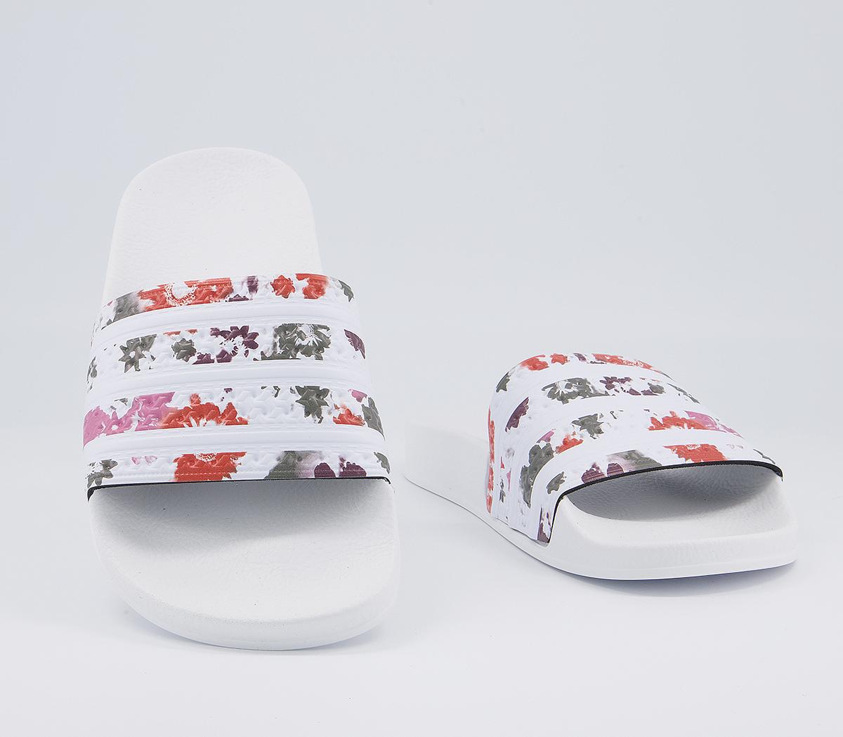 adidas Adilette Sliders adidas Adilette Sliders White Multi White