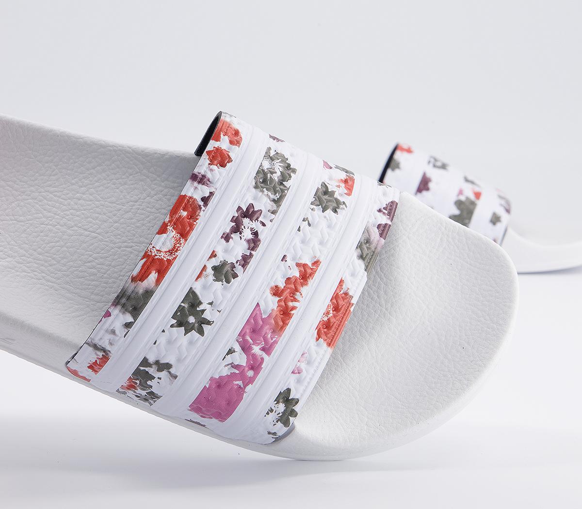 adidas Adilette Sliders adidas Adilette Sliders White Multi White