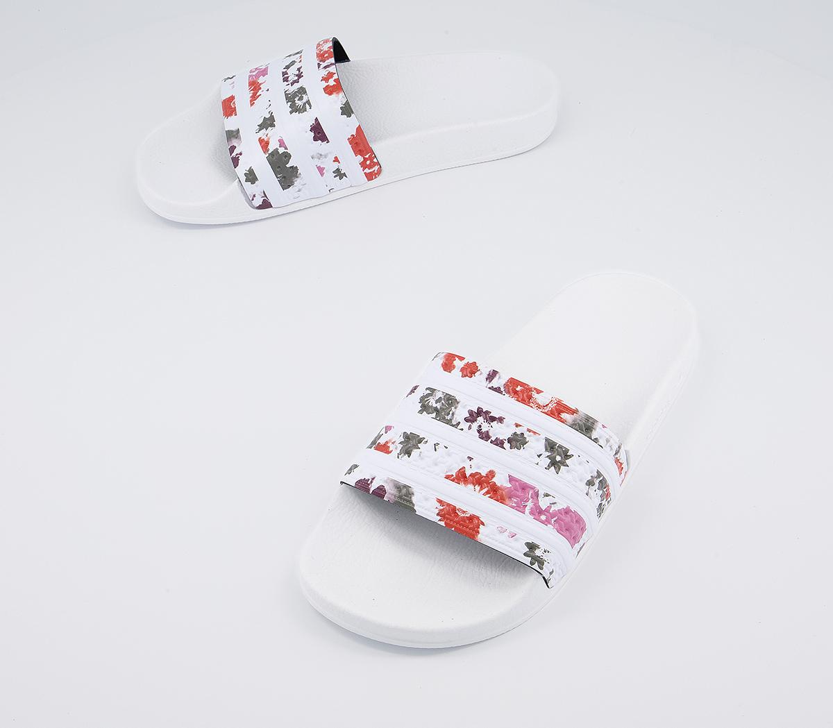 adidas Adilette Sliders adidas Adilette Sliders White Multi White