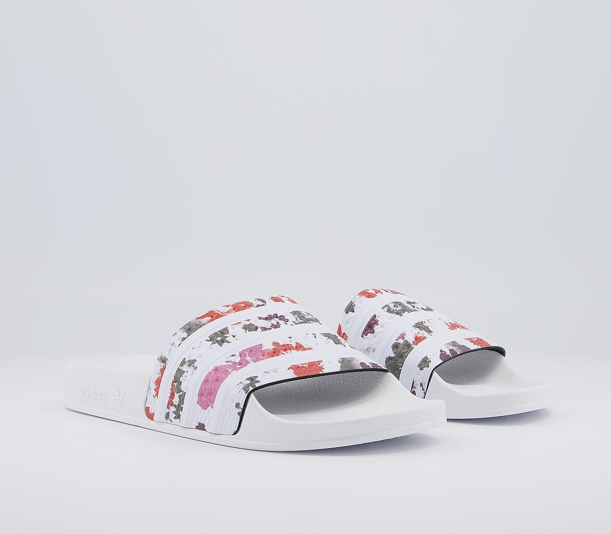 adidas Adilette Sliders adidas Adilette Sliders White Multi White