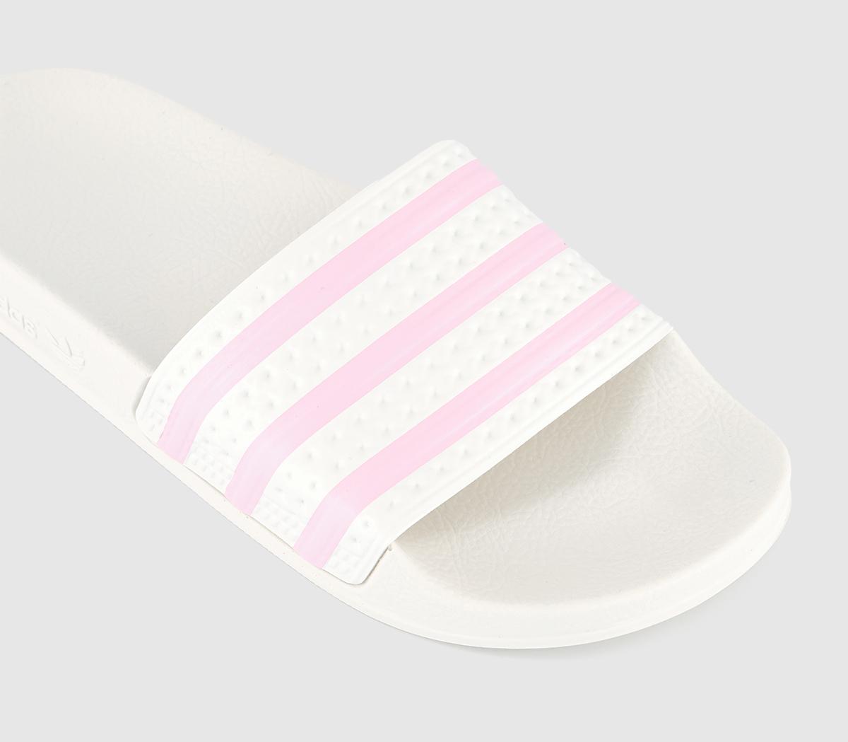 adidas Adilette Sliders Off White Clear Pink Off White - Women’s Sandals
