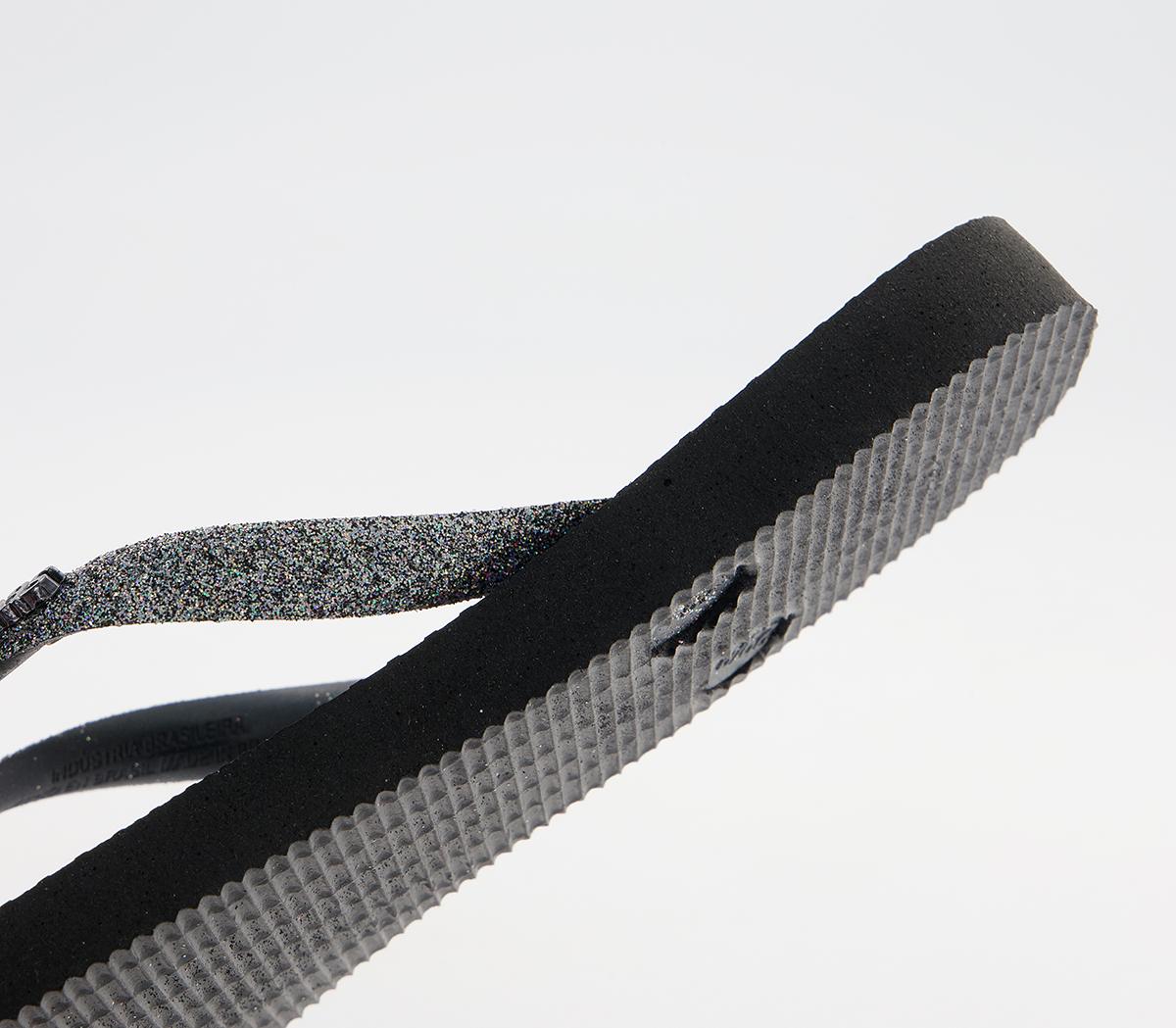 Havaianas Slim Fashion Kids Flip Flops Havaianas Slim Fashion Kids Flip Flops Black Silver Glitter