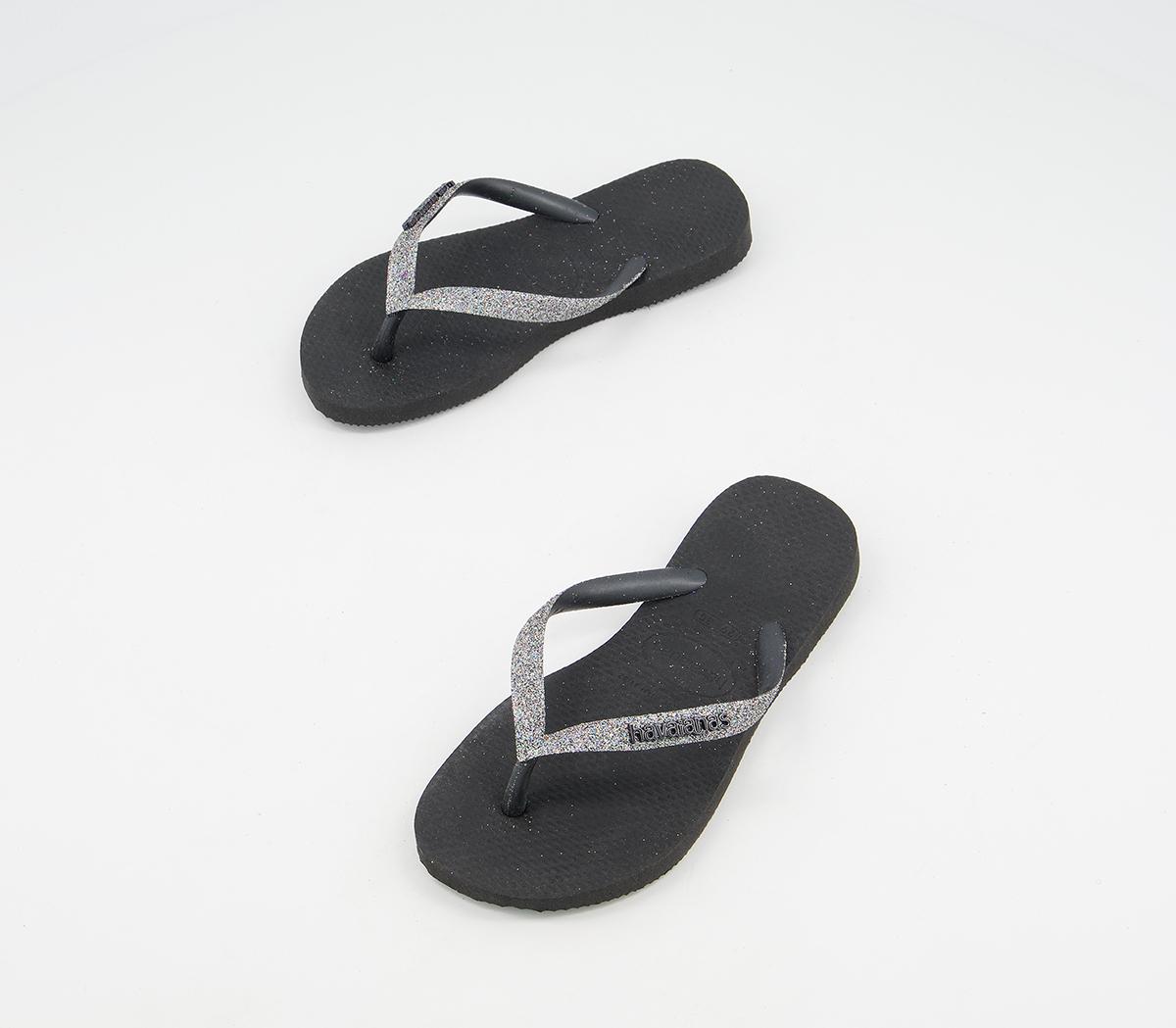 Havaianas Slim Fashion Kids Flip Flops Havaianas Slim Fashion Kids Flip Flops Black Silver Glitter