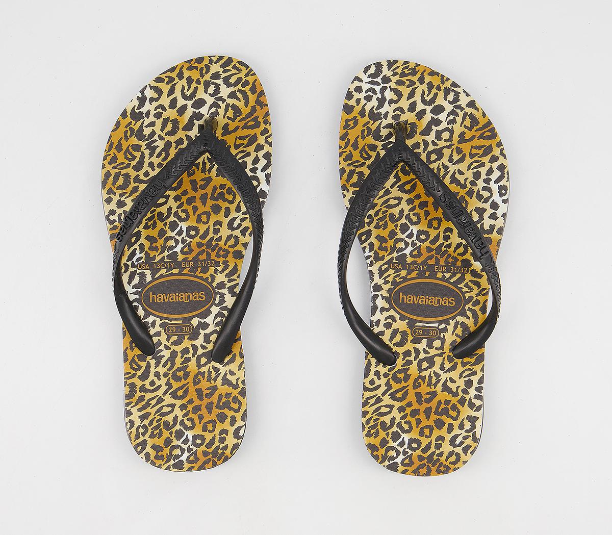 Havaianas Slim Fashion Kids Flip Flops Havaianas Slim Fashion Kids Flip Flops Black Leopard
