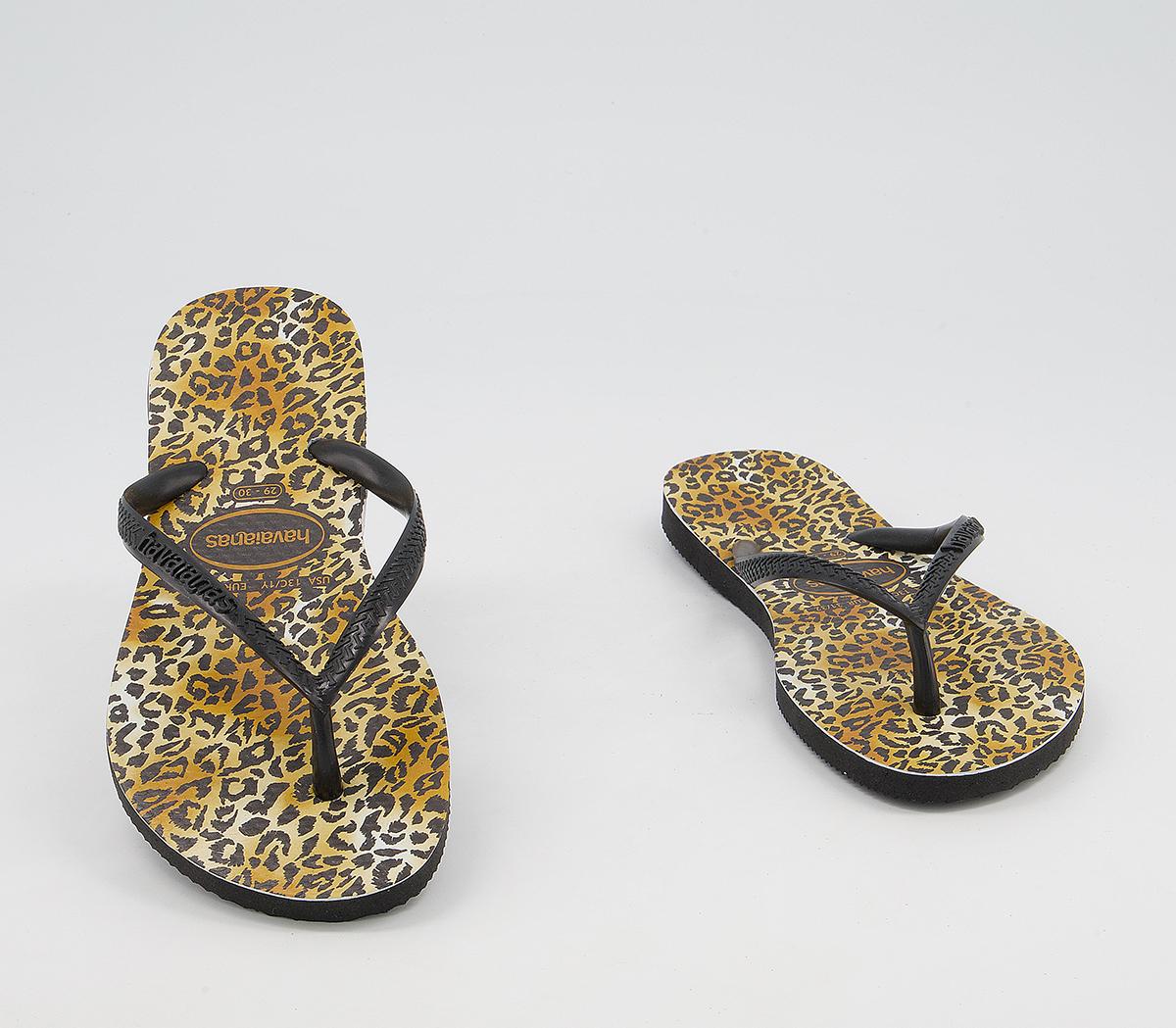 Havaianas Slim Fashion Kids Flip Flops Havaianas Slim Fashion Kids Flip Flops Black Leopard