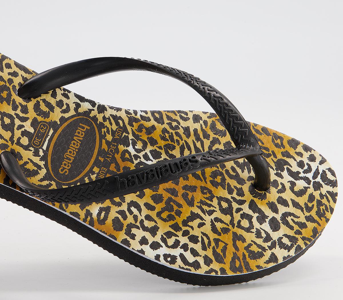 Havaianas Slim Fashion Kids Flip Flops Havaianas Slim Fashion Kids Flip Flops Black Leopard