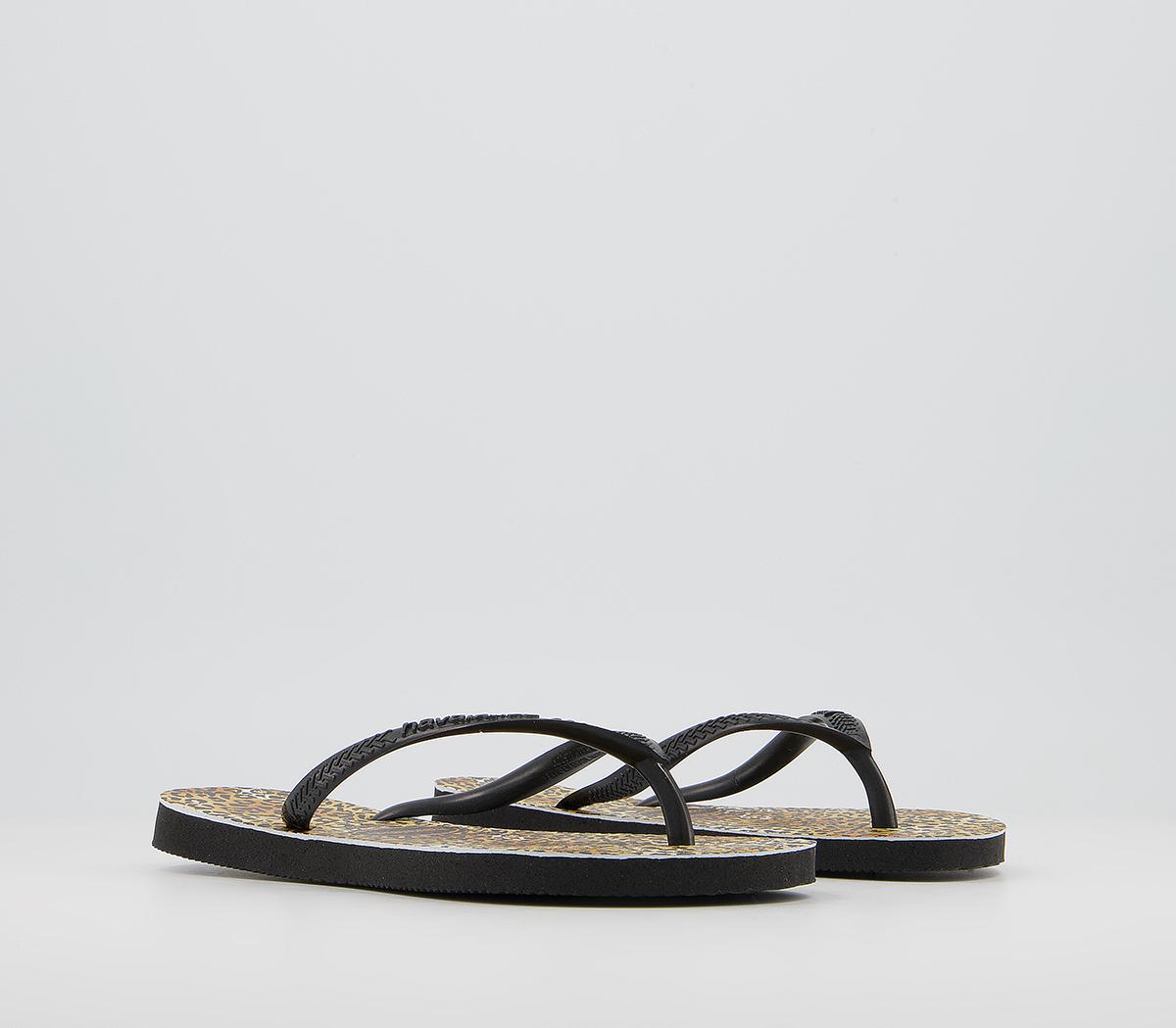 Havaianas Slim Fashion Kids Flip Flops Havaianas Slim Fashion Kids Flip Flops Black Leopard
