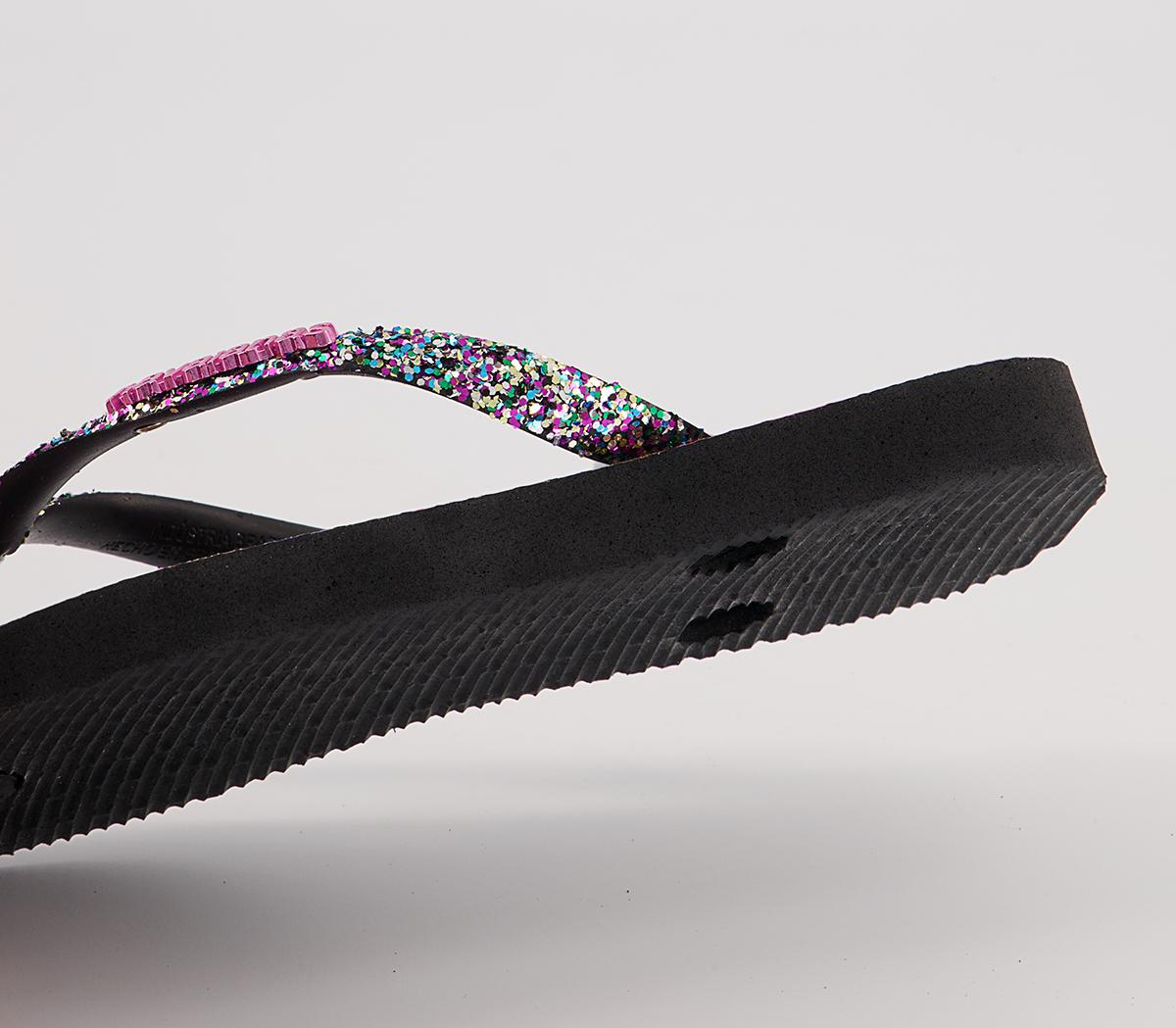 Havaianas Slim Fashion Kids Flip Flops Havaianas Slim Fashion Kids Flip Flops Glitter Black Star