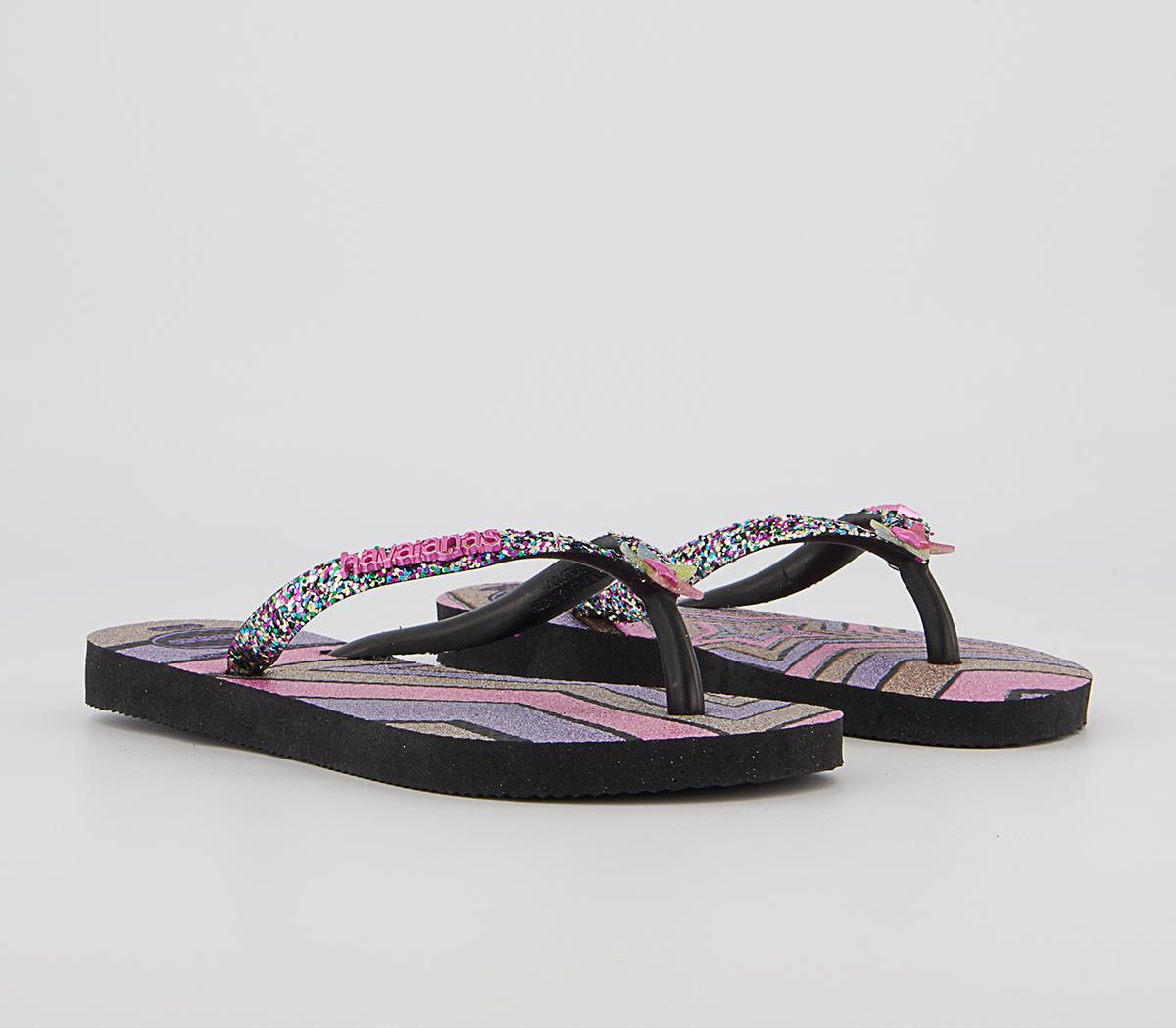 Havaianas Slim Fashion Kids Flip Flops Havaianas Slim Fashion Kids Flip Flops Glitter Black Star