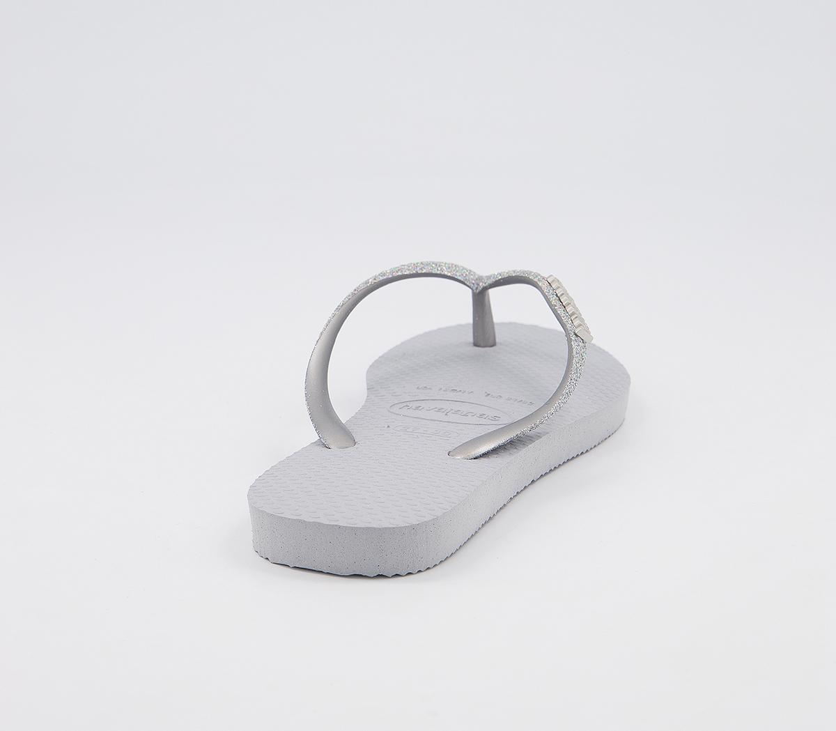 HavaianasSlim Fashion Kids Flip FlopsIce Grey Glitter