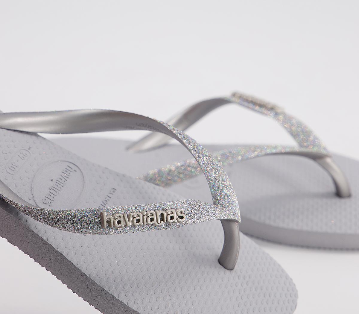 HavaianasSlim Fashion Kids Flip Flops HavaianasSlim Fashion Kids Flip FlopsIce Grey Glitter