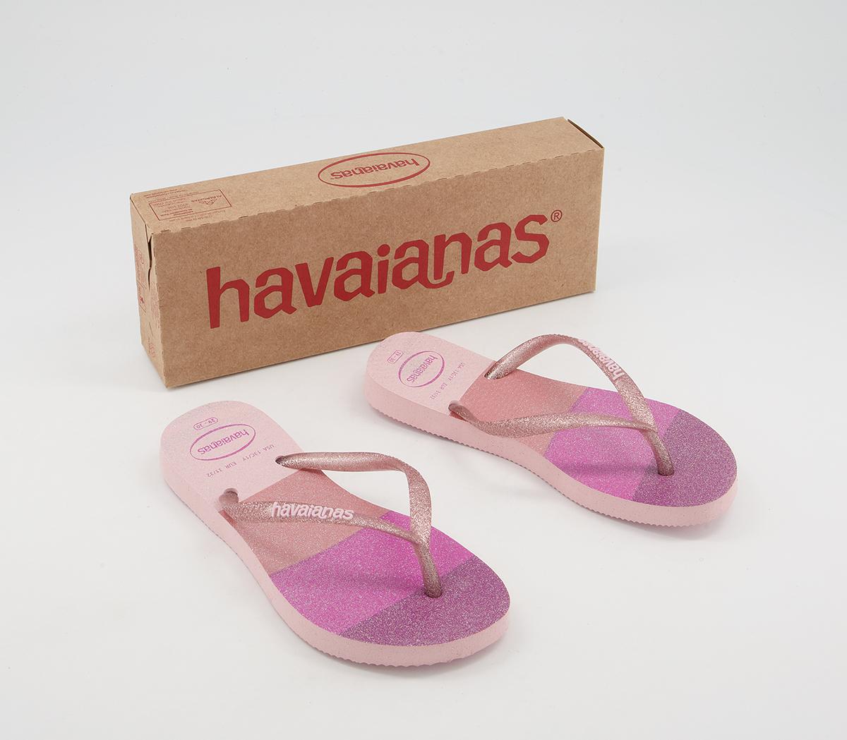 Havaianas Slim Fashion Kids Flip Flops Havaianas Slim Fashion Kids Flip Flops Candy Pink Palette Glow