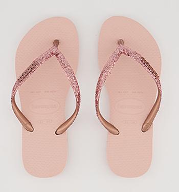 Havaianas pink hot sale glitter