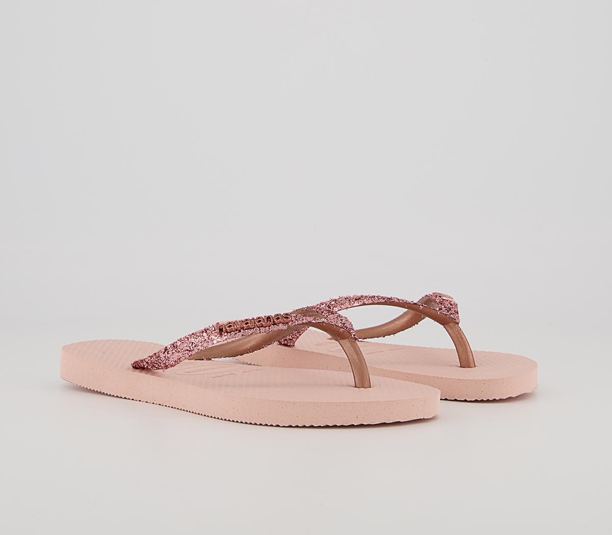HavaianasSlim Fashion Kids Flip FlopsGlitter Rose Golden Blush