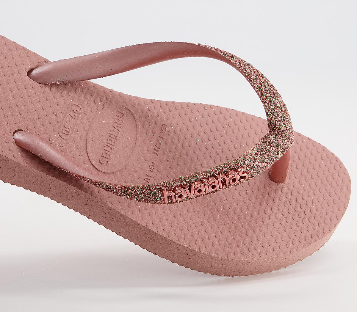 Havaianas Slim Fashion Kids Flip Flops Havaianas Slim Fashion Kids Flip Flops Croque Rose Glitter